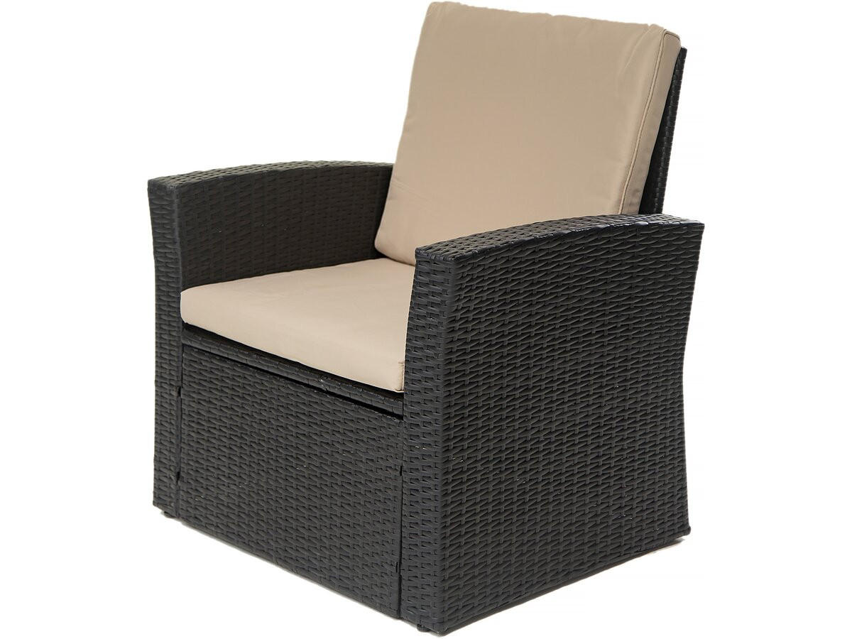 LOUNGEGARNITUR Ilana 4-Sitzer Schwarz - Schwarz, Kunststoff - Habitat Garten