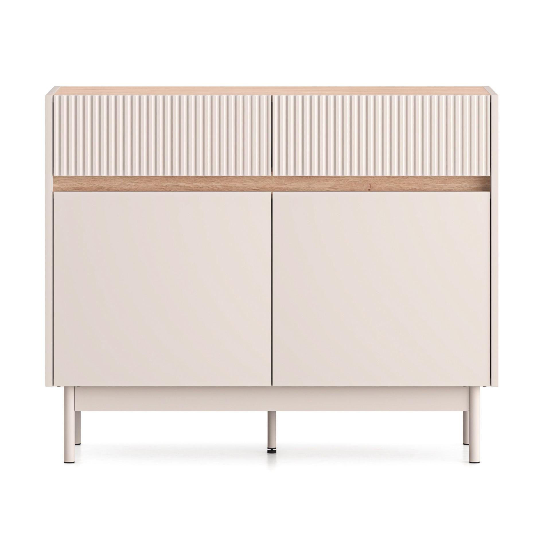 SIDEBOARD Dunea Kaschmirgrau/Eichenholzoptik 104 cm - Taupe, Holzwerkstoff/Metall (104/85/40cm) - Selsey