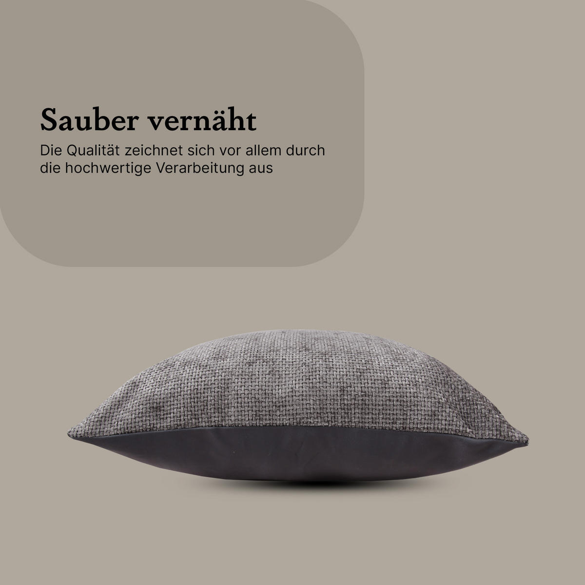 KISSENHÜLLE Chenille Cross 60 cm x 60 cm in Silber - Grau, Textil (60/60cm) - Bestlivings