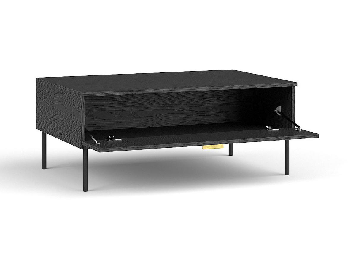COUCHTISCH Mond anthrazit 100 / 66 / 41cm - Anthrazit/Goldfarben, Holz/Holzwerkstoff (66/100/41cm) - Feldmann-Wohnen