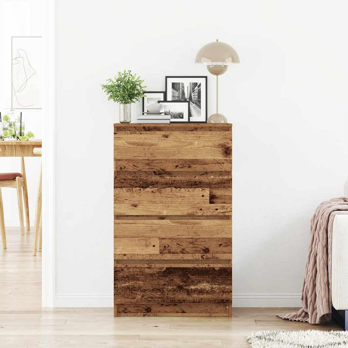 SIDEBOARD Altholz-Optik 60/35/98,5 Cm Holzwerkstoff - Braun, Holzwerkstoff (35/98.5/60cm) - vidaXL