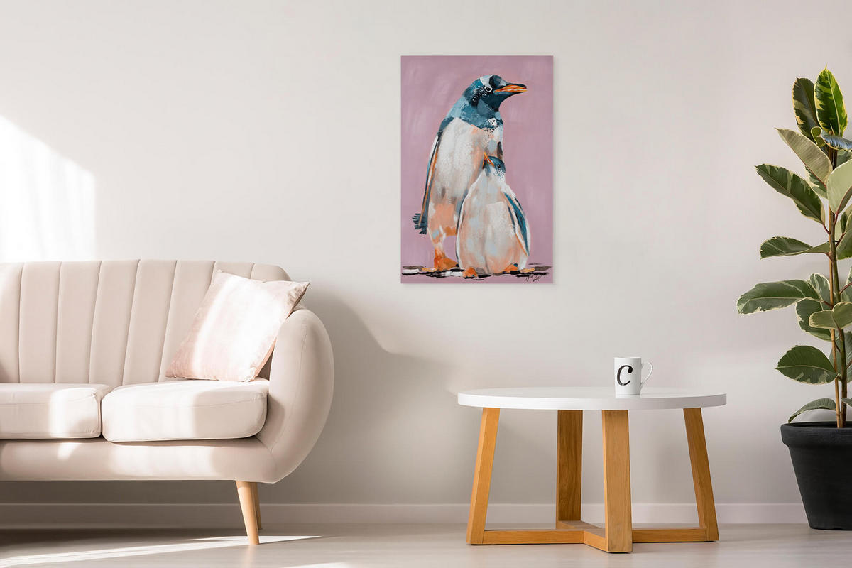 ACRYLBILD HANDGEMALT 60/90 cm - Blau/Pink, Holz/Textil (1.3/90cm) - KUNSTLOFT
