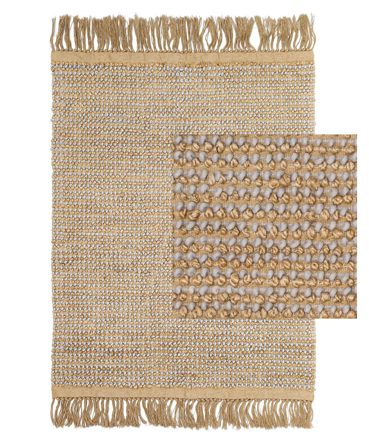 TEPPICH handgewebt Jute Wolle grau - Grau, Naturmaterialien (110/160cm) - AFK Living