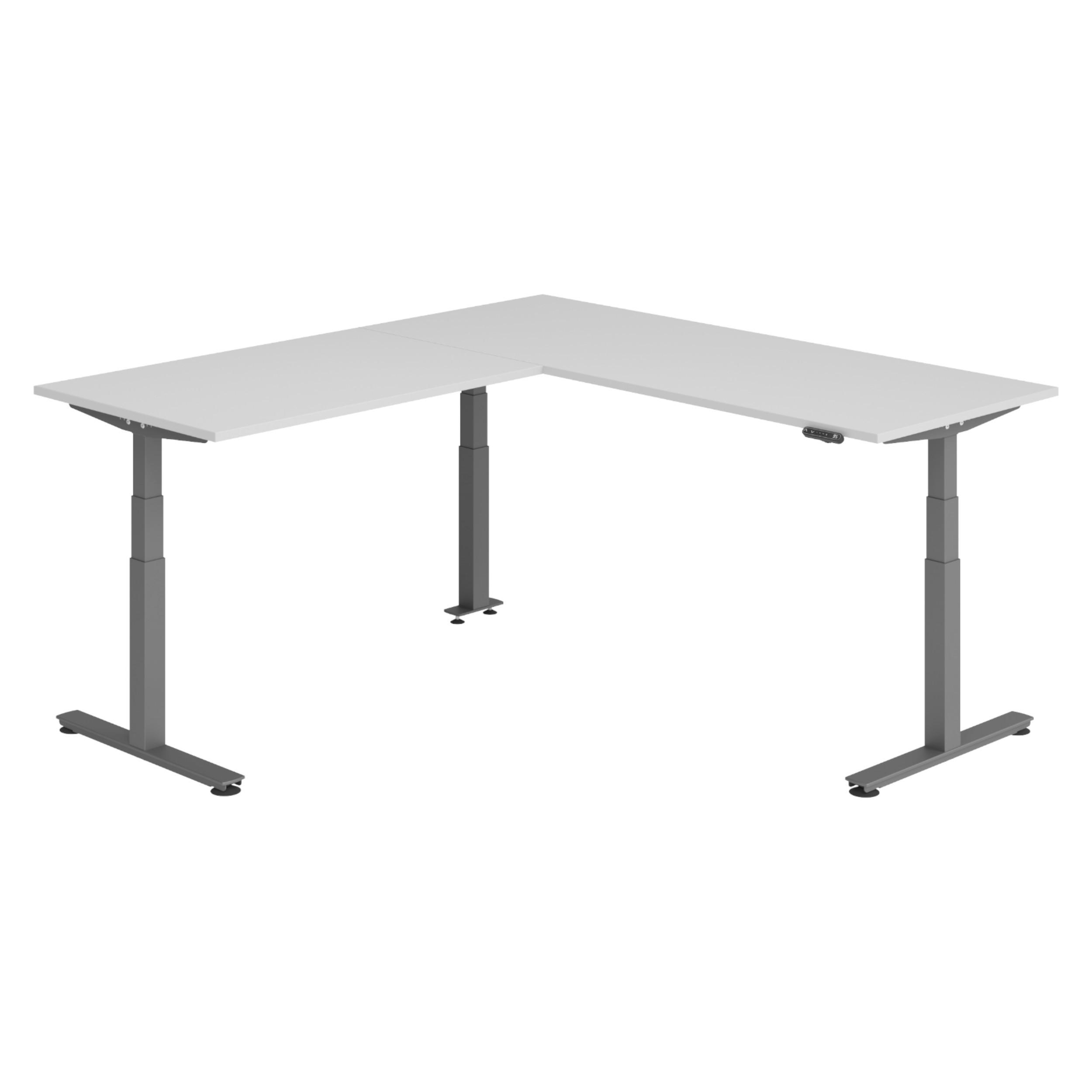 bümö Eckschreibtisch Grau, Graphit 200x74x220 cm