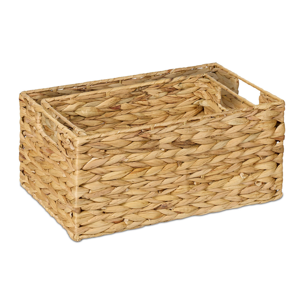 2-TEILIGES Aufbewahrungskorb-Set - Hellbraun, Textil (40/18/24.5cm) - Relaxdays