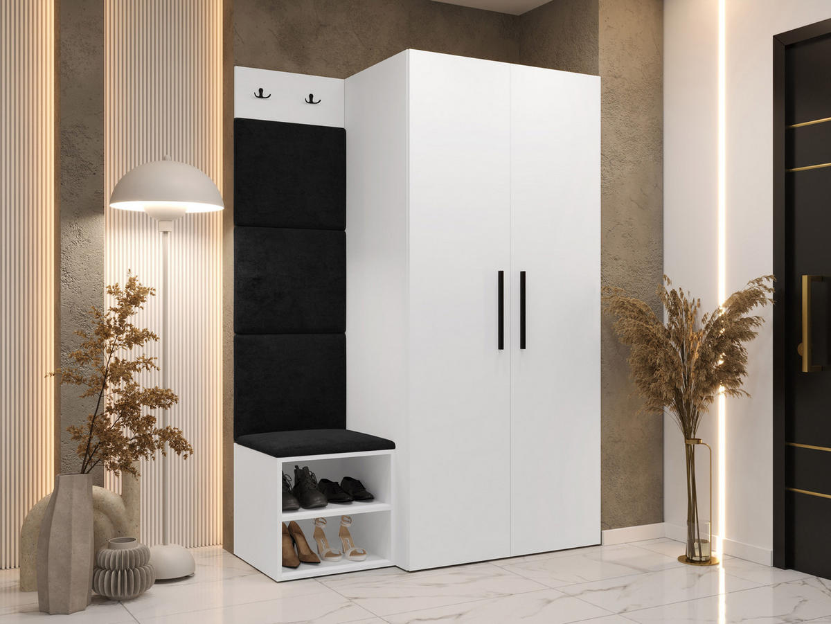 GARDEROBEN-SET Medi IV - Anthrazit/Schwarz, Holzwerkstoff/Kunststoff (80/191/50cm) - MIRJAN24