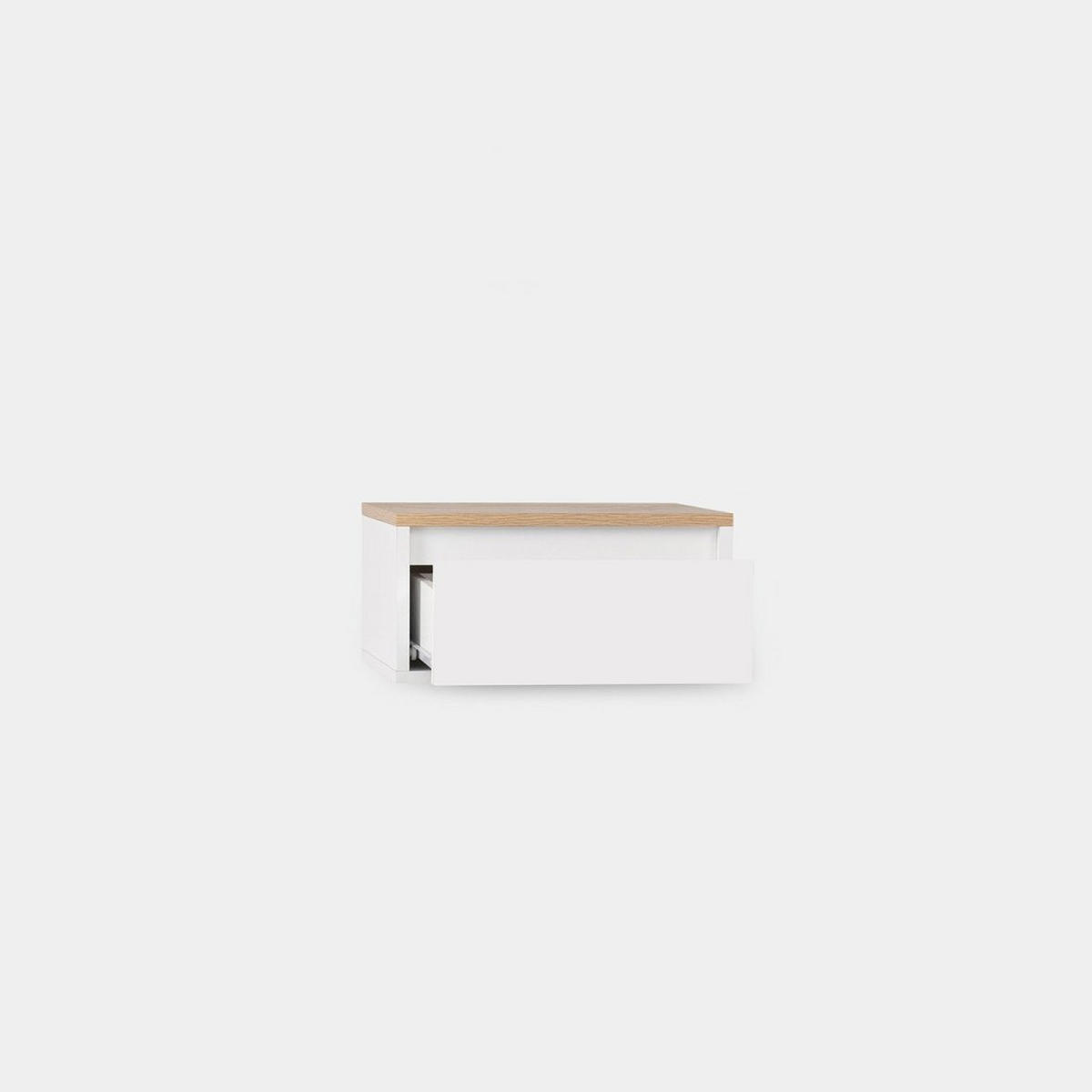 SCHWEBENDER NACHTTISCH Mune Weiß 40 cm x 20 cm - Weiß, Holzwerkstoff (40/20/30cm) - Klast Home