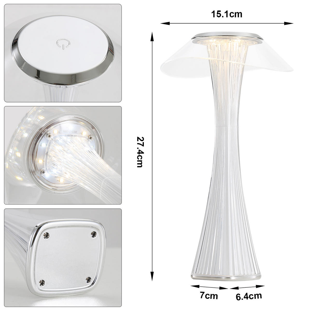 TISCHLEUCHTE SYTH 15.1/27.4/15.1 cm - Akaziefarben, Metall (15.1/15.1/27.4cm) - ZMH