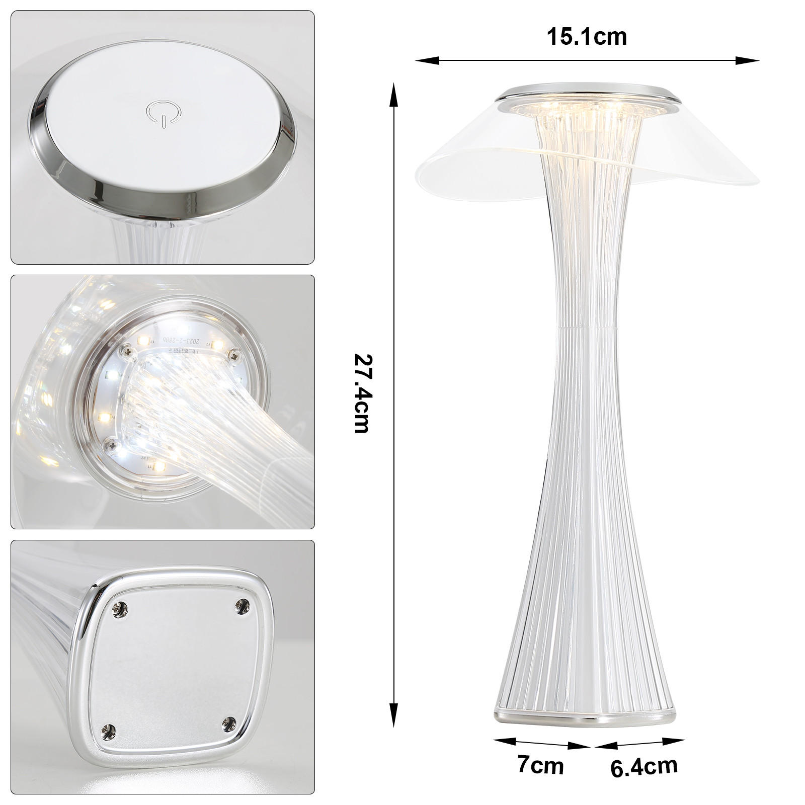 Thumbnail - Nettlife Led, Weiß, Metall, 15.1x27.4x15.1 cm, Lampen & Leuchten, Innenbeleuchtung, Tischlampen, Tischlampen
