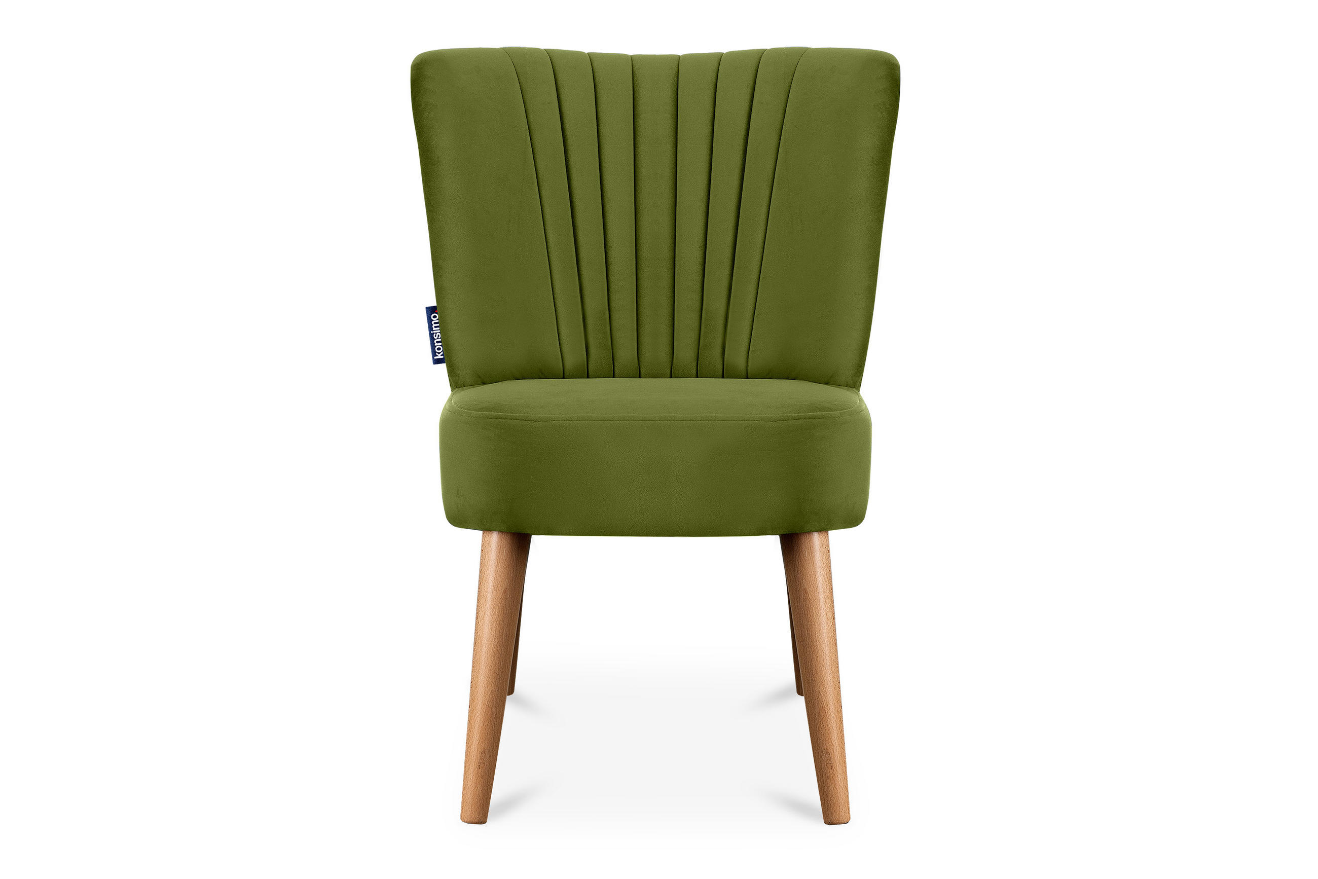 COCKTAILSESSEL DUCO auf hohen Beinen, Olive/Eiche - Eichefarben/Olivgrün, Holz/Textil (63/89/65cm) - KONSIMO®