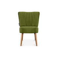 COCKTAILSESSEL DUCO auf hohen Beinen, Olive/Eiche - Eichefarben/Olivgrün, Holz/Textil (63/89/65cm) - KONSIMO®