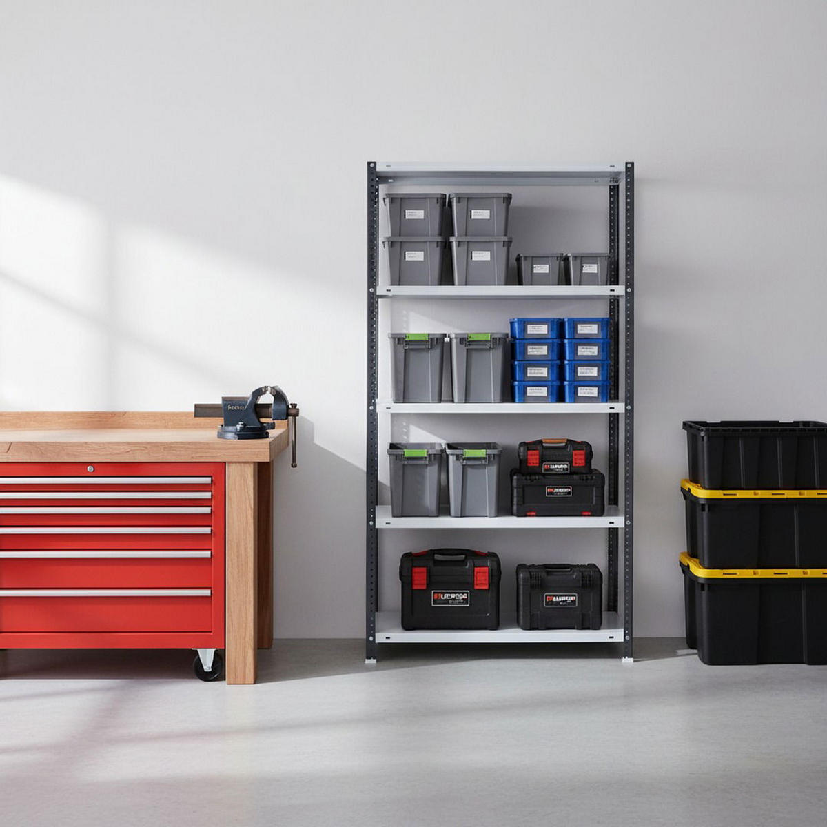 SCHRAUBREGAL PANDA | HxBxT 180x80x50cm | 5 Fachböden | Fachlast 100kg | Anthrazit-Weiß - Anthrazit, Metall (80/180/50cm) - PROREGAL