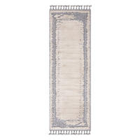 KURZFLOR-TEPPICH Valencia 908 Creme/ Graublau 80x300 cm - Blau/Creme, Textil (80/300cm) - carpet city