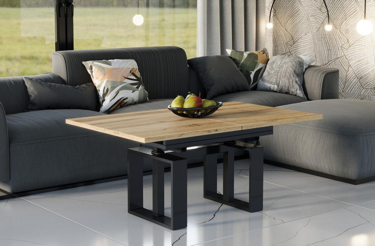 COUCHTISCH Empoli höhenverstellbar, ausziehbar bis 170 cm - Eiche Wotan, Holzwerkstoff (110/65/58cm) - Endo-Moebel