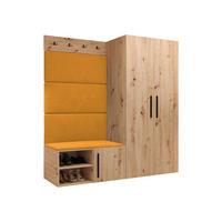 GARDEROBEN-SET Medi I - Schwarz/Orange, Holzwerkstoff/Kunststoff (80/191/50cm) - MIRJAN24