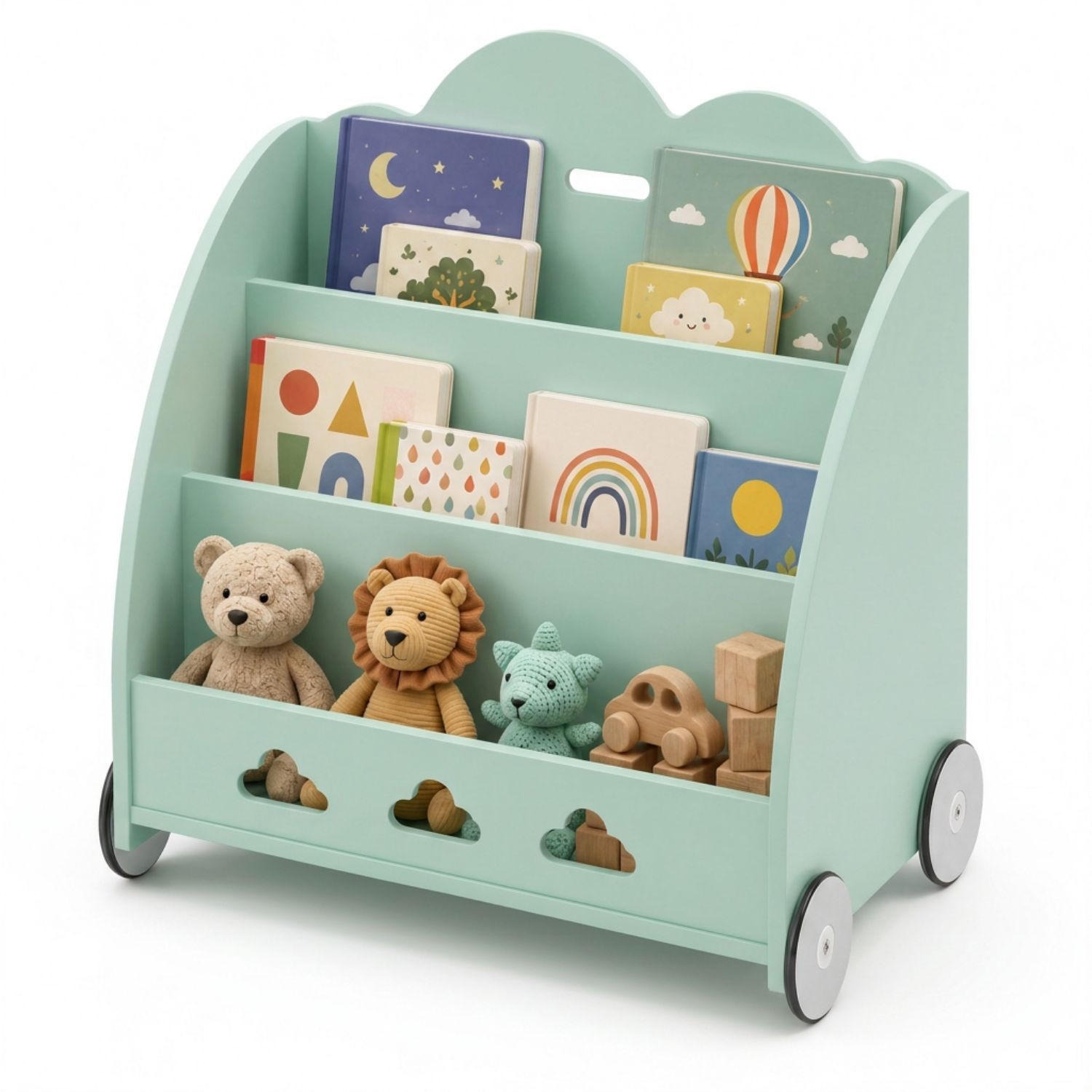 Coemo Aufbewahrungsrollwagen Grün 42x57x65 cm