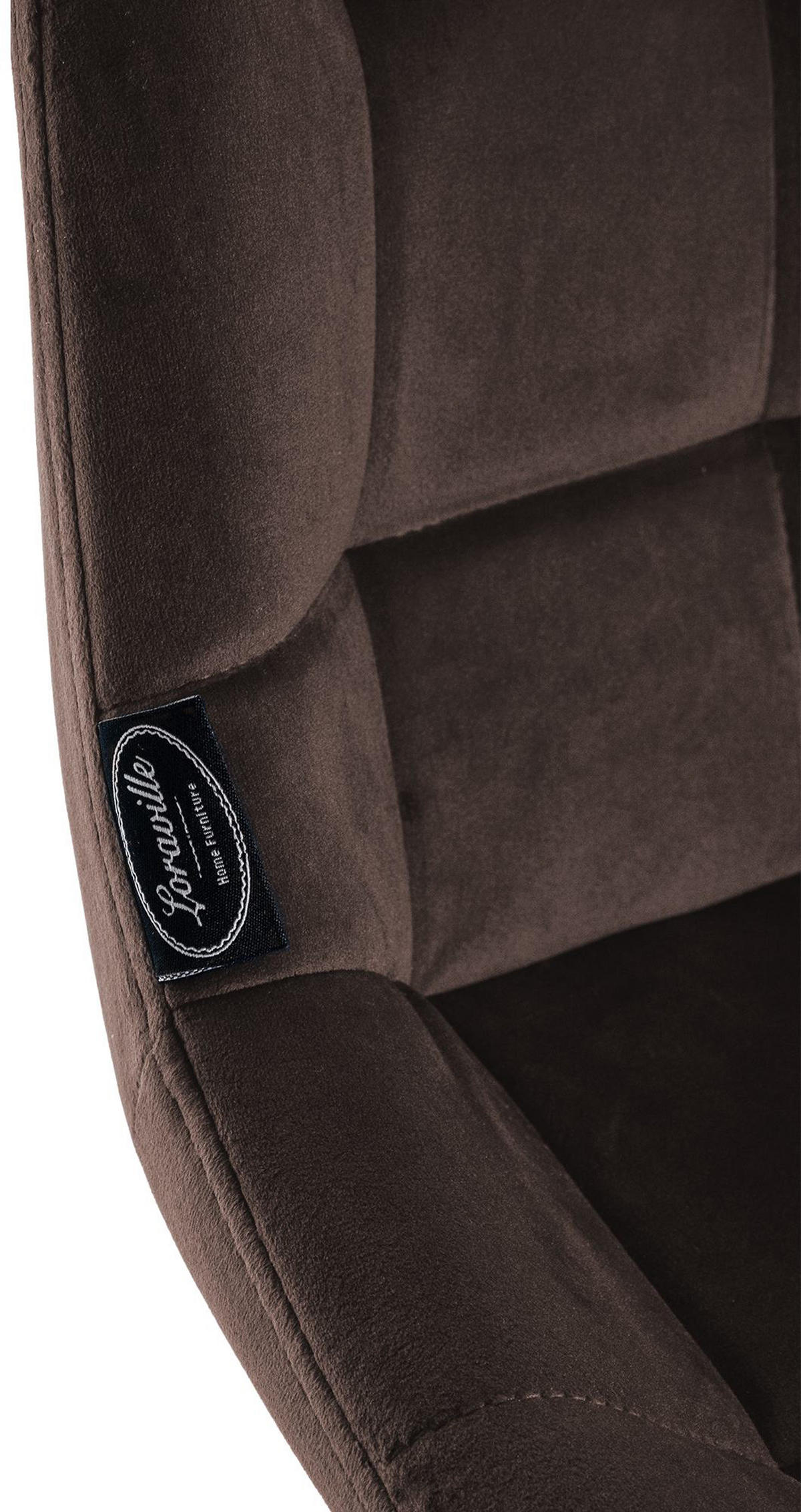 BARHOCKER Welton Schwenkbar Samt braun - Schwarz/Braun, Textil/Metall (49/105/56cm) - TPFLiving