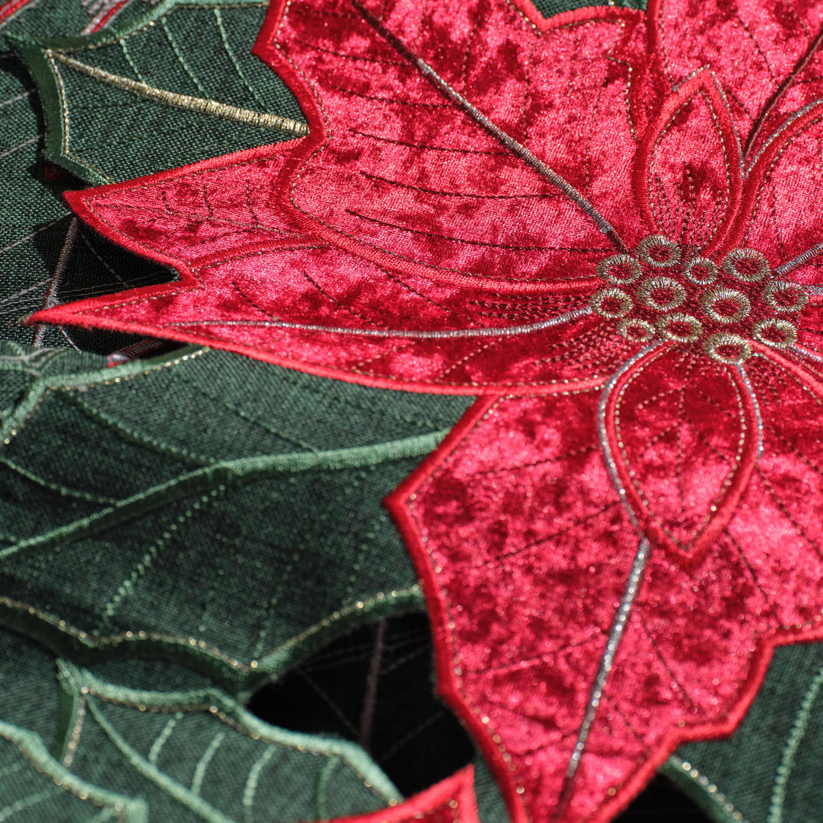 TISCHLÄUFER Bestickter POINSETTIA XMAS, 35x171 cm, Rot, Weihnachten Deko Tischdecke, Christmas - Rot, Kunststoff (171/35/1cm) - home&you