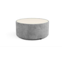 COUCHTISCH LINEO 89 cm Wohnzimmertisch gepolstert Grau - Grau, Holzwerkstoff/Textil (89/89/42cm) - MASSENO