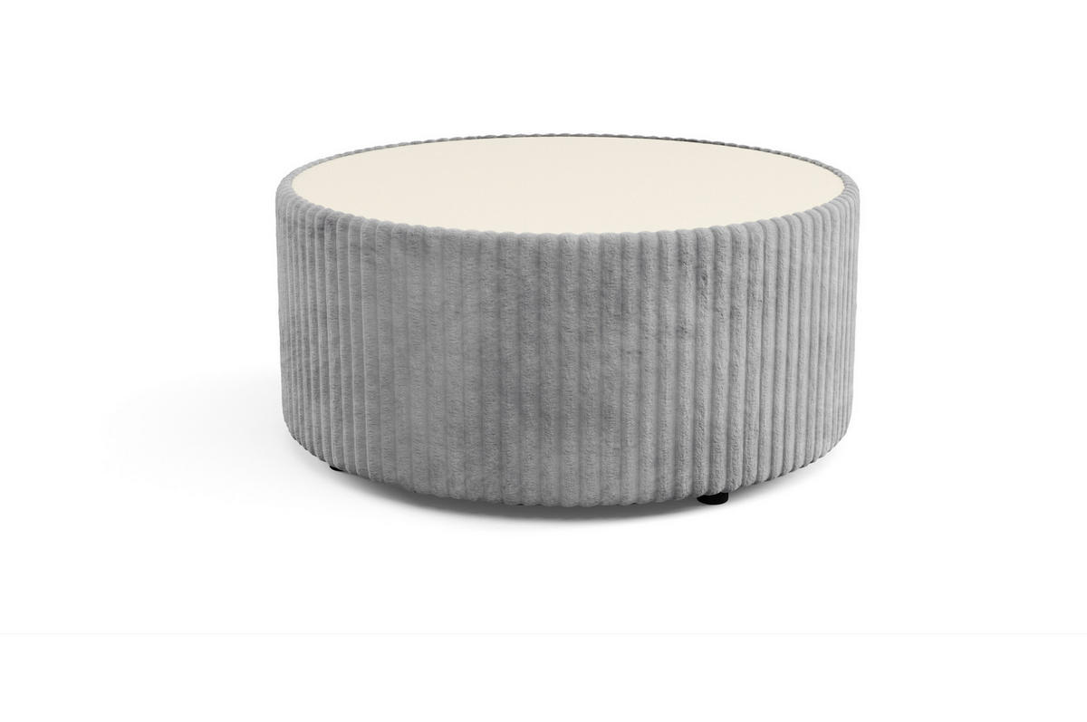 COUCHTISCH LINEO 89 cm Wohnzimmertisch gepolstert Grau - Grau, Holzwerkstoff/Textil (89/89/42cm) - MASSENO