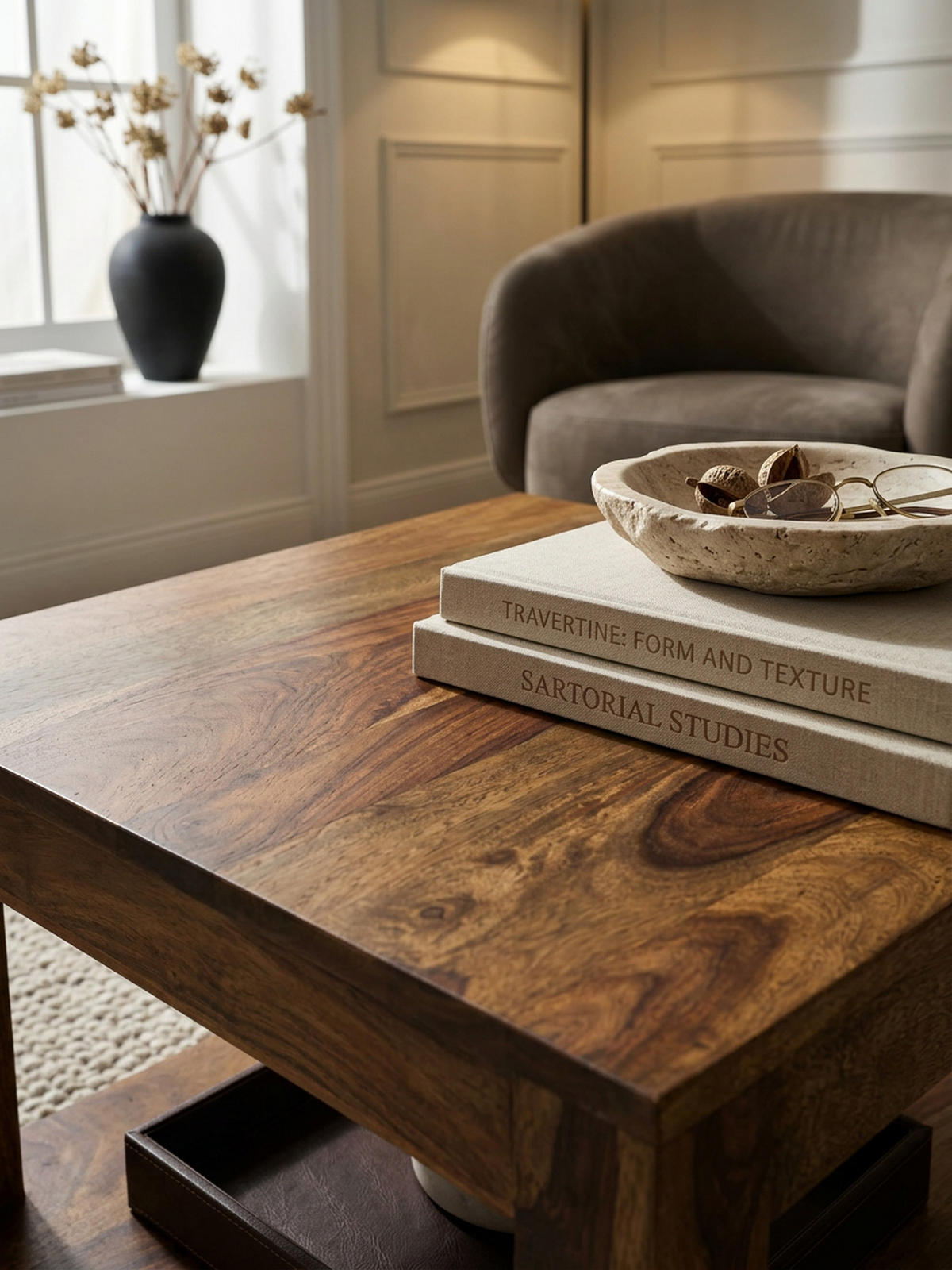 COUCHTISCH Massivholz im Landhausstil mit Ablagefach und pflegeleichter Oberfläche, Braun 60x60x45 cm - Braun, Holz (60/60/45cm) - KADIMA DESIGN