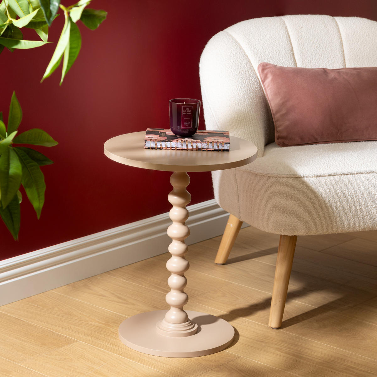 COUCHTISCH mit dekorativem Bein Alix Braun 38/38/50 cm - Braun, Holzwerkstoff (38/38/50cm) - Atmosphera Createur d´interieur