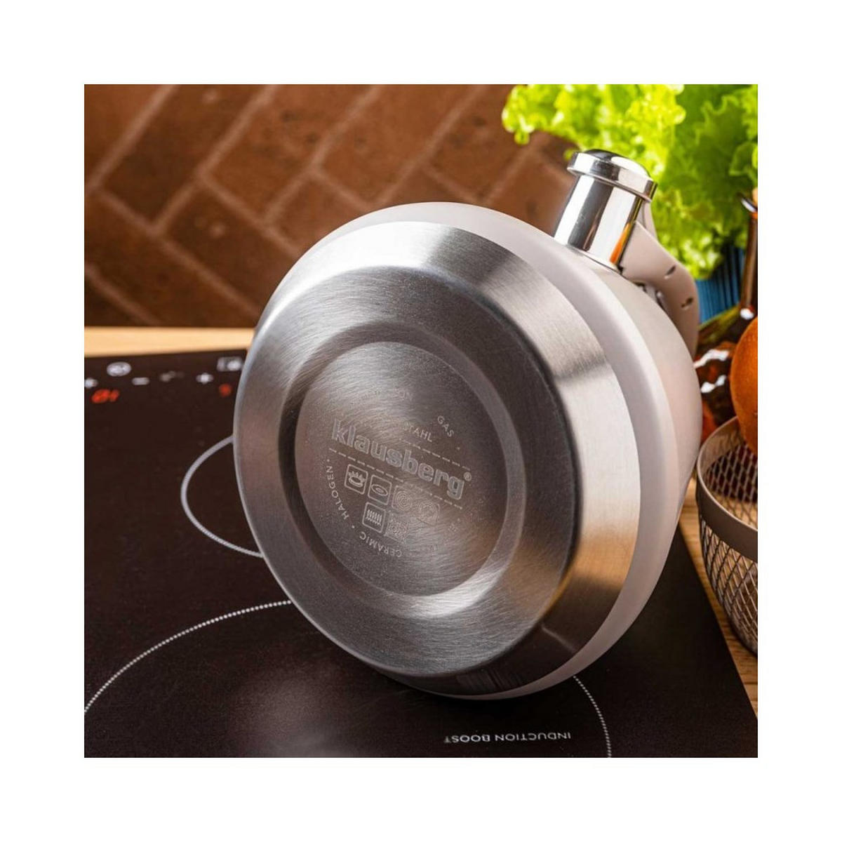 WASSERKESSEL Grau 21.5/20/24 cm 65965 - Grau, Metall (21.5cm) - Klausberg 