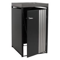 MÜLLTONNENBOX 1er mit Pflanzkasten HxBxT 125x68x84cm Anthrazit Edelstahl - Anthrazit, Metall (68/125/84cm) - PROREGAL