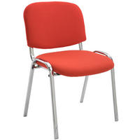 BESUCHERSTUHL Stoff rot - Chromfarben/Rot, Textil/Metall (54/79/48cm) - CLP