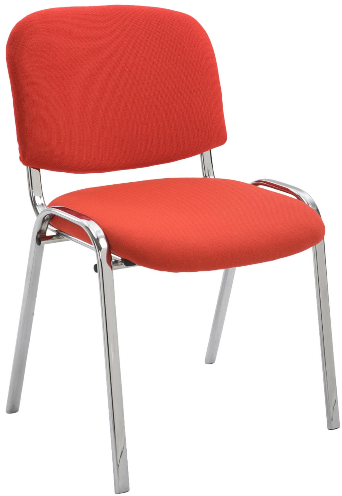 BESUCHERSTUHL Stoff rot - Chromfarben/Rot, Textil/Metall (54/79/48cm) - CLP