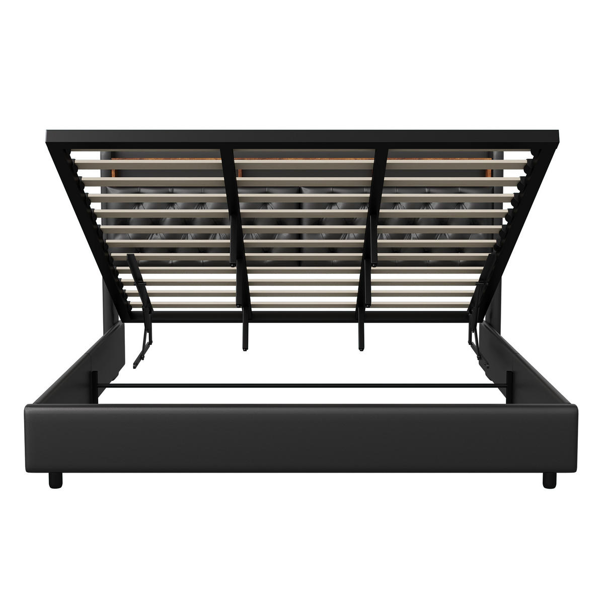POLSTERBETT 180/200 cm Schwarz mit Bettkasten und USB-Anschlüssen - Schwarz, Holz (180/200cm) - SHOPENTRA