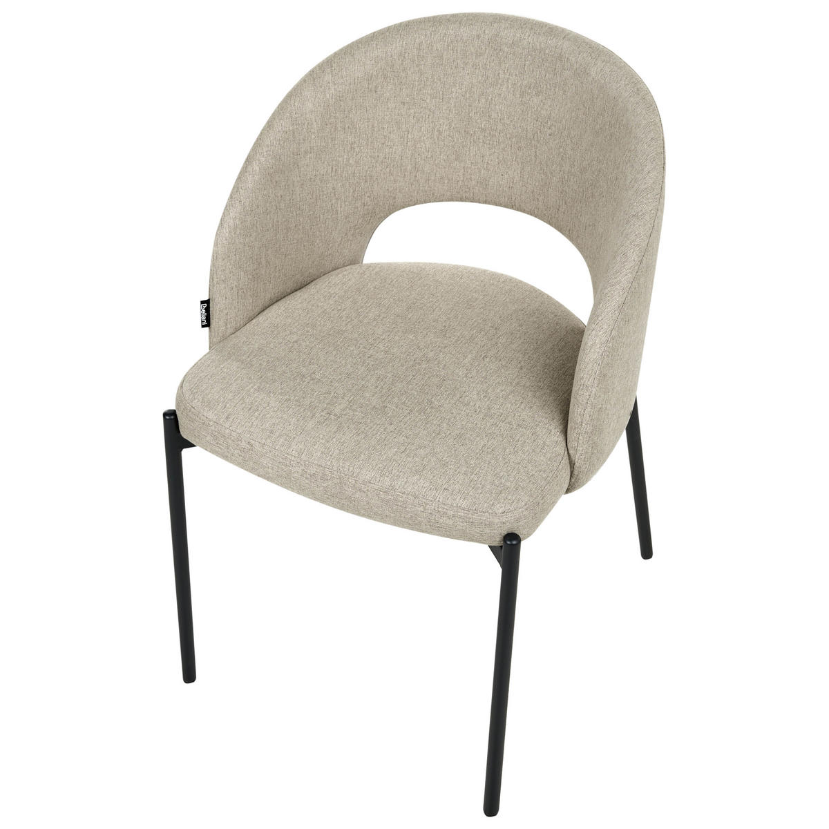 ESSZIMMERSTUHL 2er-Set Beige Penny - Sandfarben/Schwarz, Textil (46/76/50cm) - Beliani