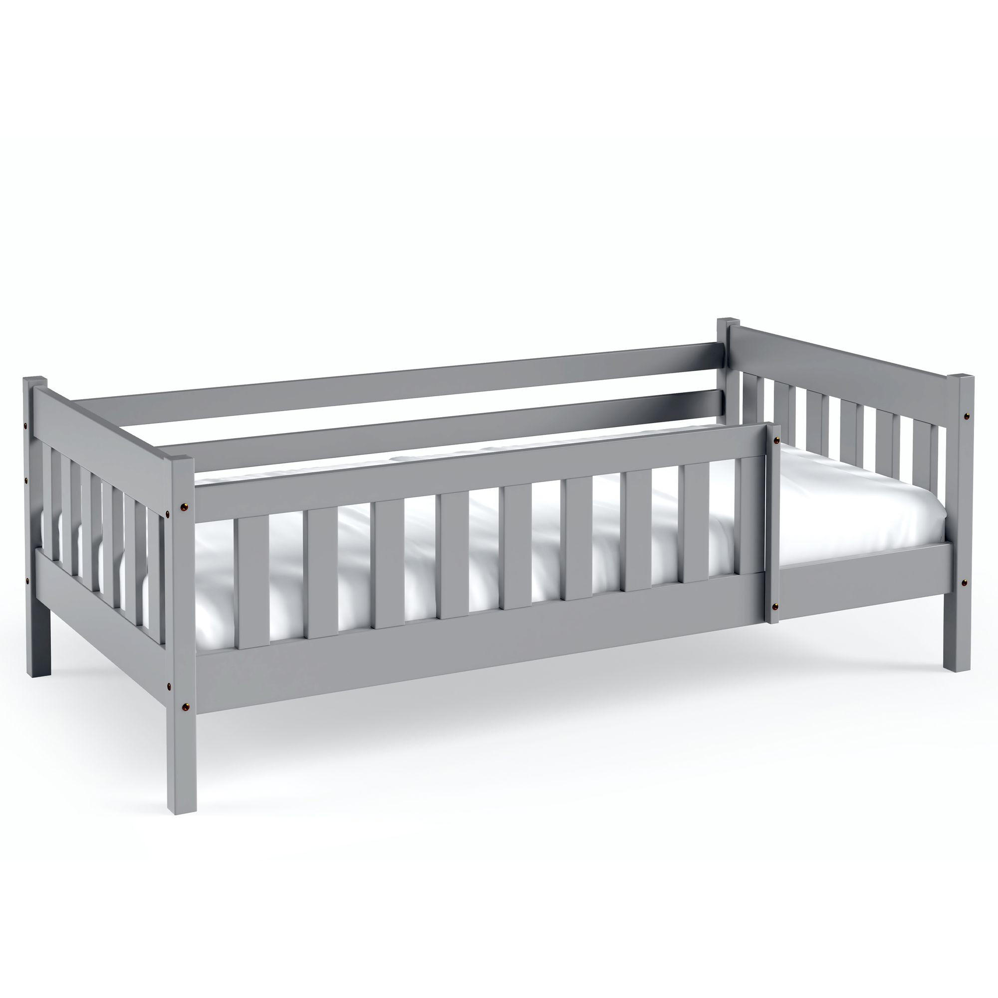 KINDERBETT Holzbett LUMBE - Grau, Holz (80/190cm) - KONSIMO®