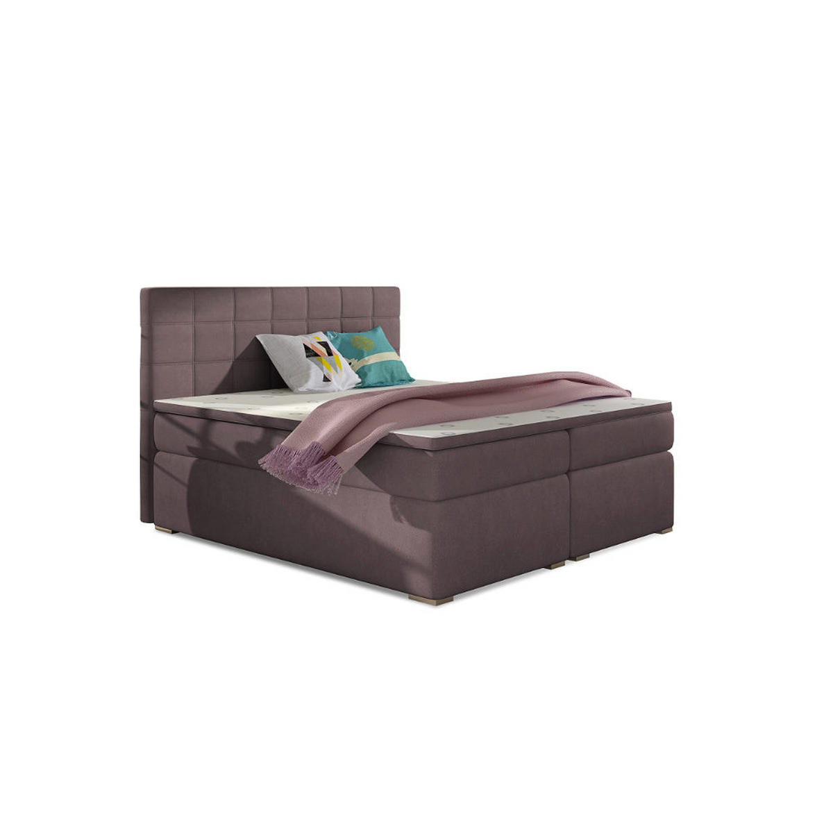 BOXBETT Alice Bonellfederkern - Dunkelrosa, Holz/Holzwerkstoff (160/200cm) - Best For Home
