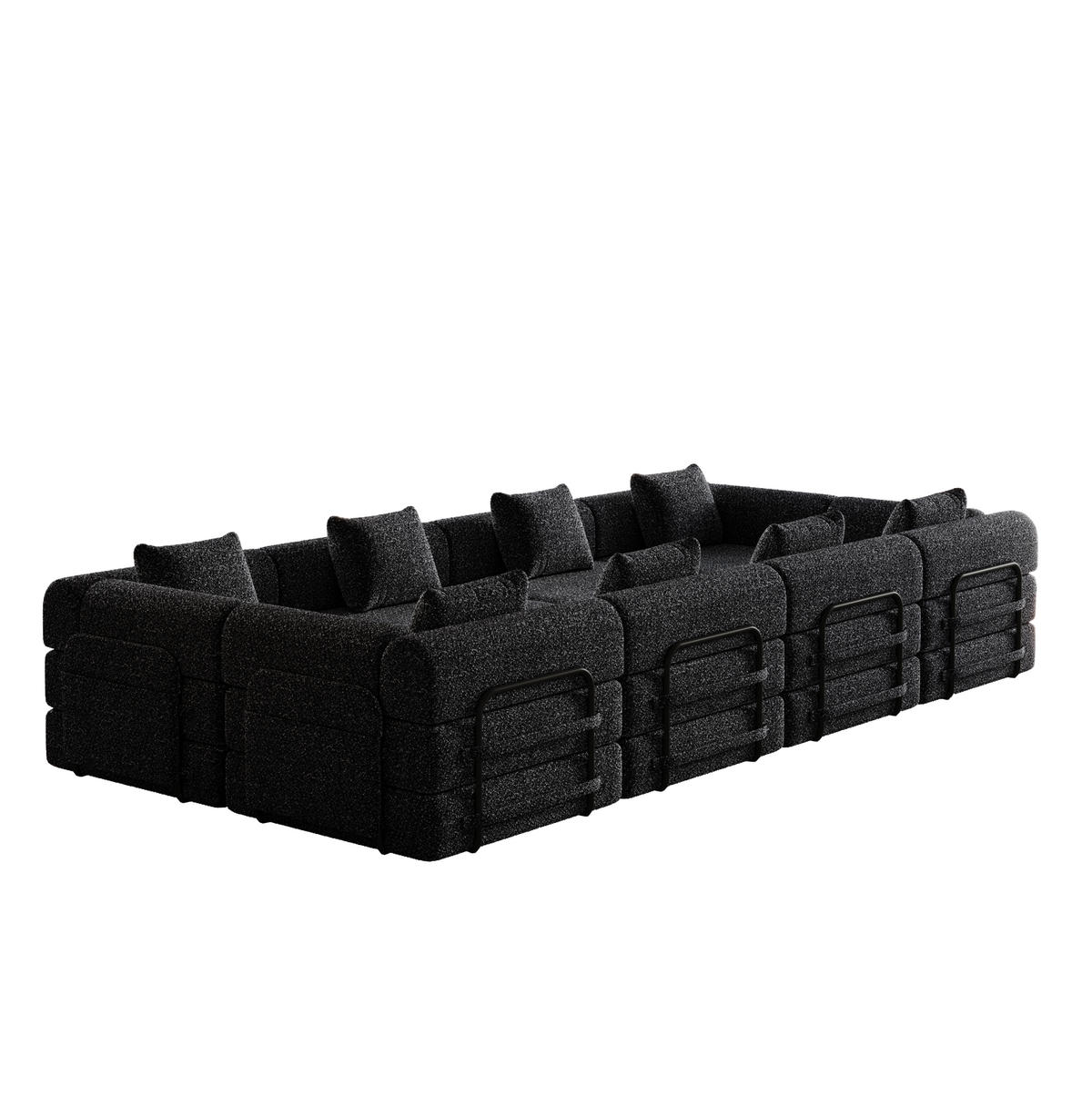 SCHLAFSOFA 2-in-1 in Schwarz – klappbar mit Stauraum in der Armlehne - Schwarz, Textil (183.8/69.8/274cm) - BEAOK