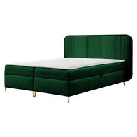 BOXBETT Fandy - Goldfarben/Grün, Holz/Textil (120/200cm) - MIRJAN24