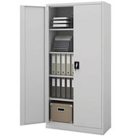 AKTENSCHRANK abschließbar KADO mit Flügeltüren 185x90x40cm Grau - Grau, Metall (90/185/40cm) - DELUKE