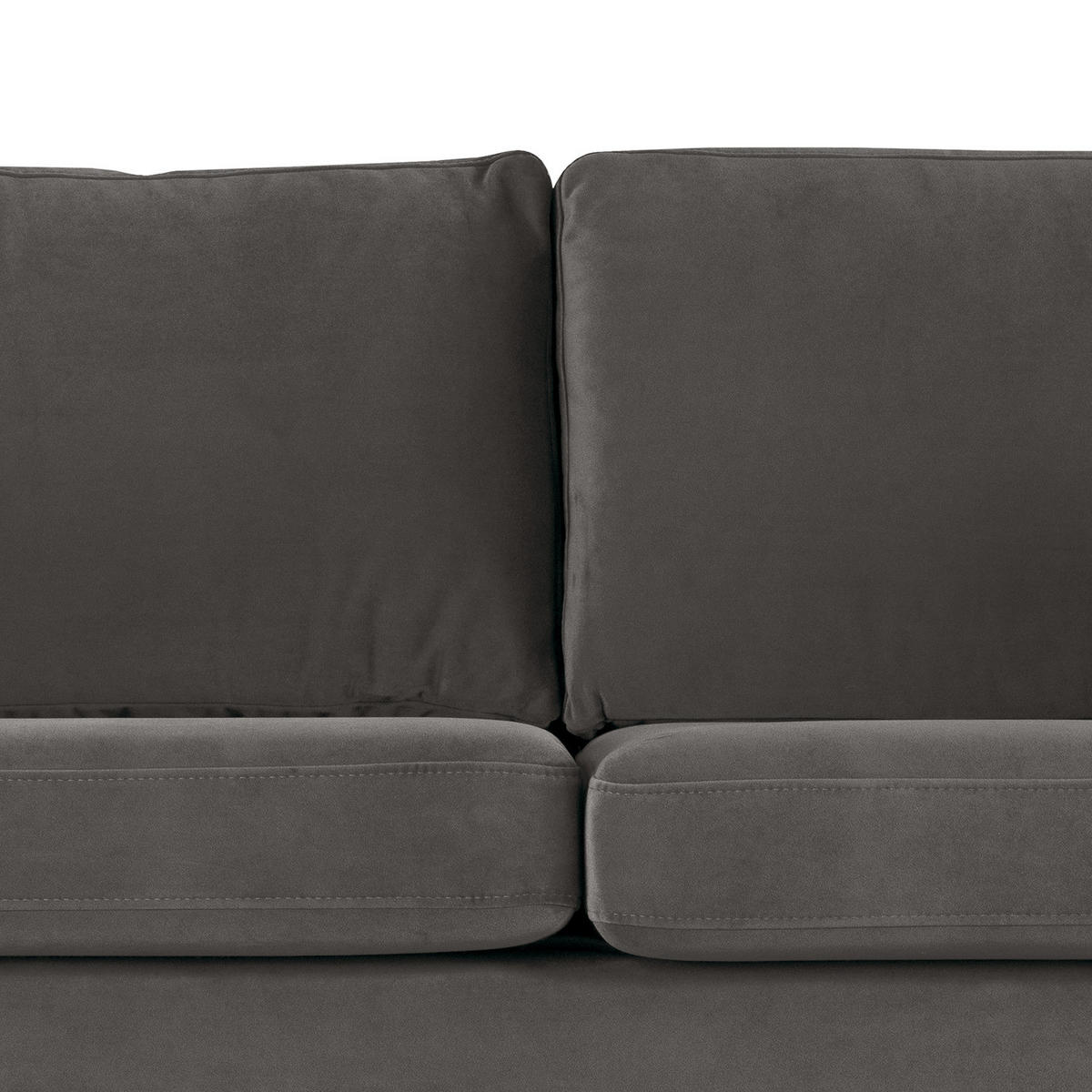 WOHNLANDSCHAFT mit Longchair - Dunkelgrau/Buchefarben, Buchenholz/Textil (371/81/219cm) - home24