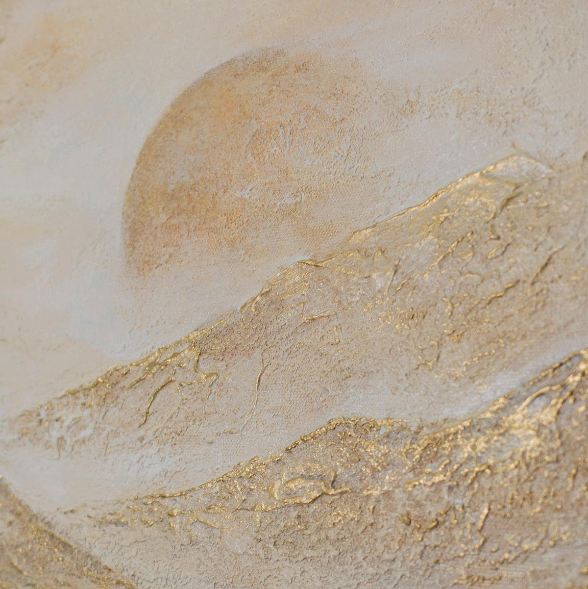 GEMÄLDE Goldenes Tal Schattenfugenrahmen Eichefarben 70x50 cm - Eichefarben, Holz (70/50cm) - YS-art gallery