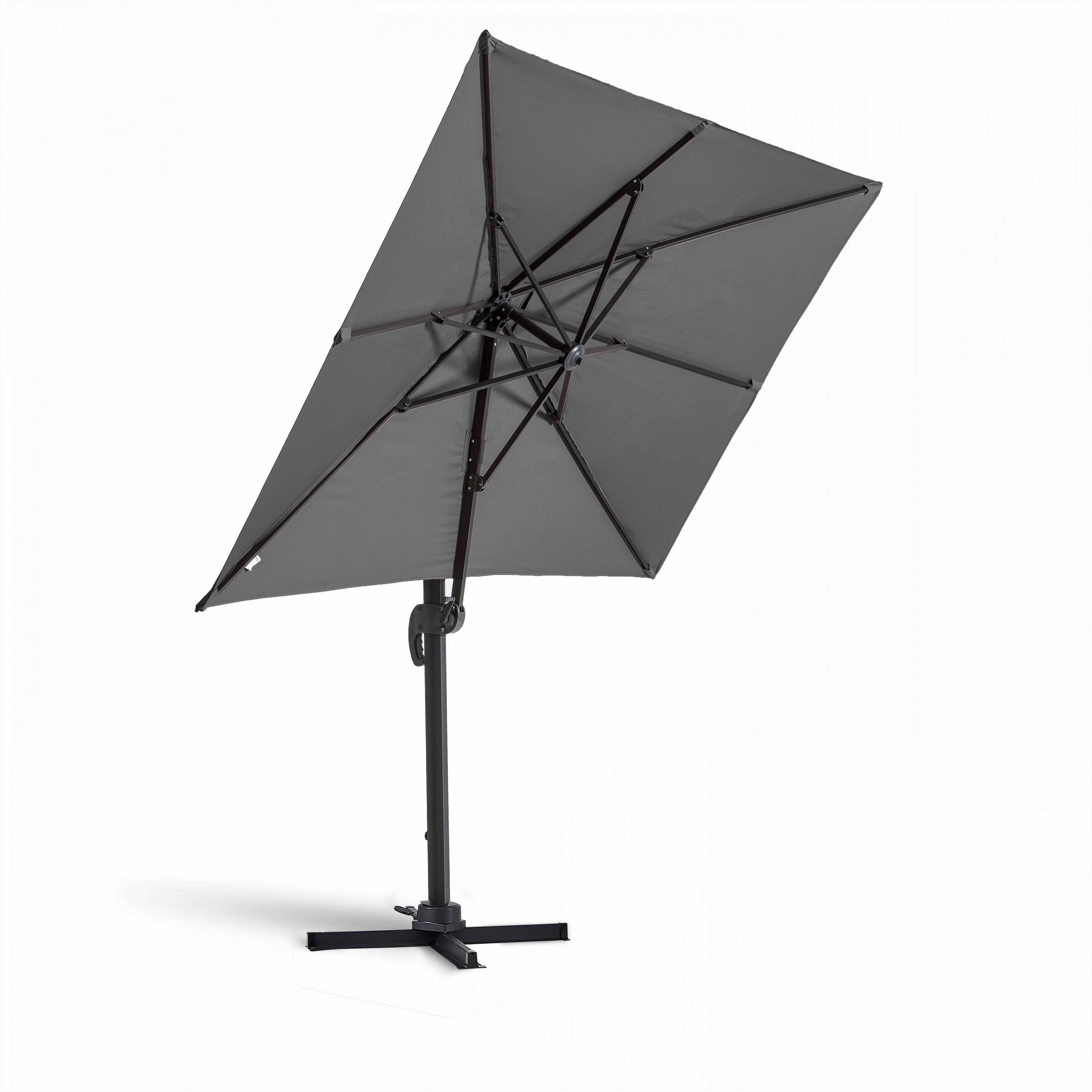 SONNENSCHIRM 2x3m Aluminium, Grau - Grau, Metall (300/200cm) - Oviala