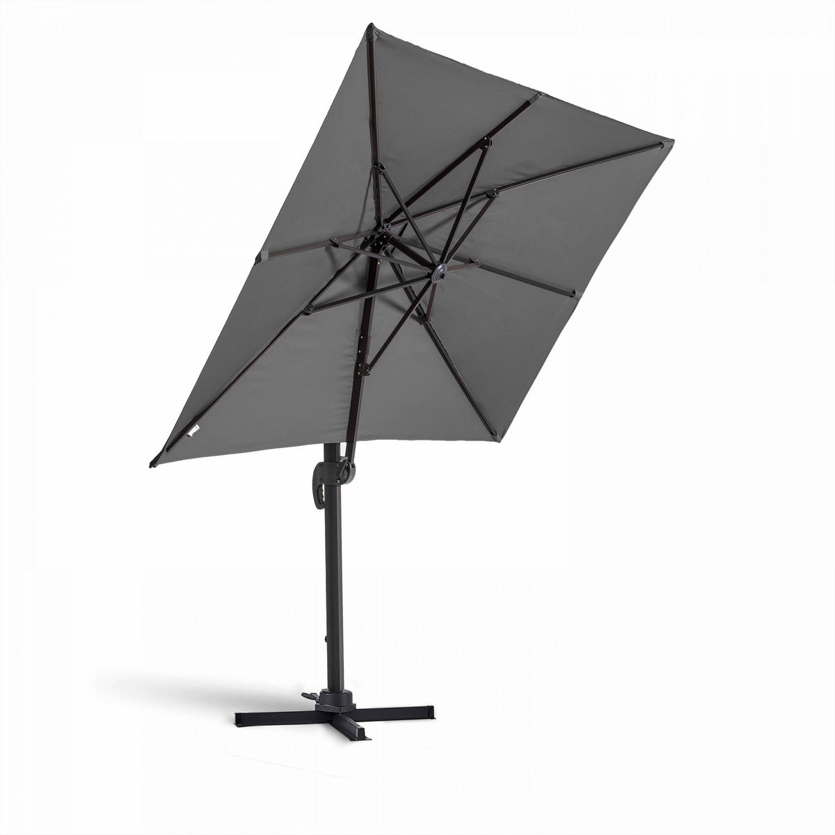 SONNENSCHIRM 2x3m Aluminium, Grau - Grau, Metall (300/200cm) - Oviala