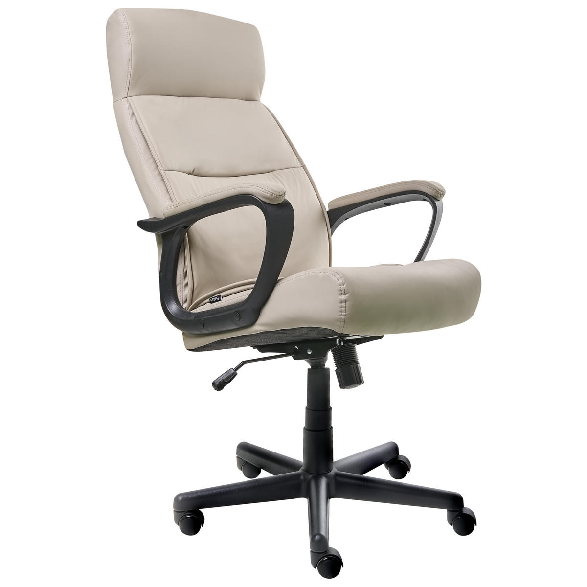 CHEFSESSEL Beige Guru - Beige/Schwarz, Kunststoff (65/114/73cm) - Beliani