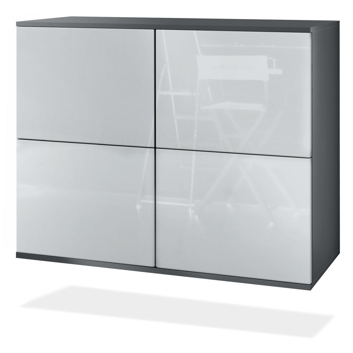 KOMMODE Rova Weiß Hochglanz - Weiß Hochglanz, Holzwerkstoff (92.5/73.5/35cm) - Vladon