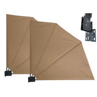 SICHTSCHUTZFÄCHER 2er Set 140x140 cm Beige mit Easy Mount Wandplatte - Beige, Metall (2/140cm) - QUICK STAR