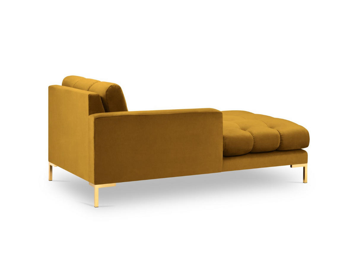 CHAISELONGUE links Mamaia aus Samt gelb - Gelb, Textil (102/75/185cm) - Micadoni