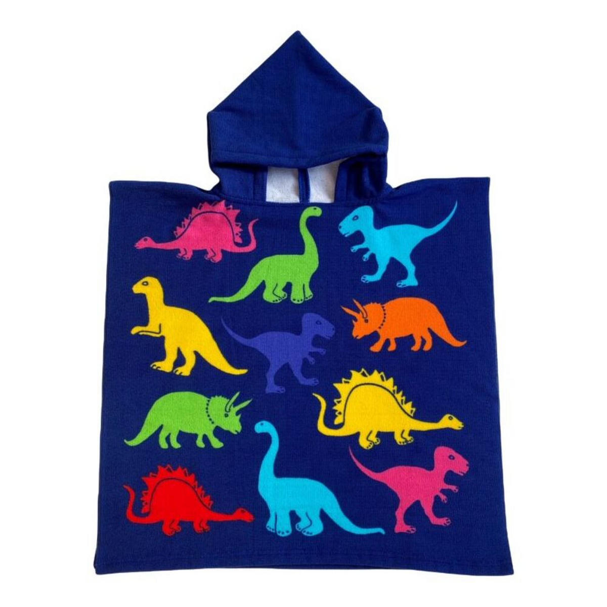 MIKROFASER PONCHO für Kinder Dino 60x120 250 g/m² marineblau - Blau, Textil (Einheitsgrößenull) - LE COMPTOIR DE LA PLAGE