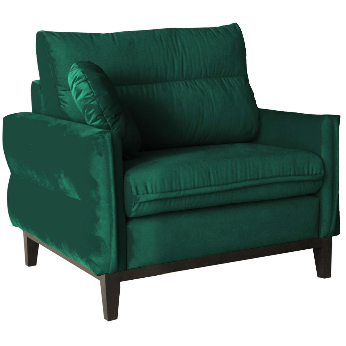 SITZGARNITUR Belweder, zwei Sofas+Sessel, Dunkelgrün, Velours - Wengefarben/Dunkelgrün, Holz/Textil (268/95/94cm) - Beautysofa