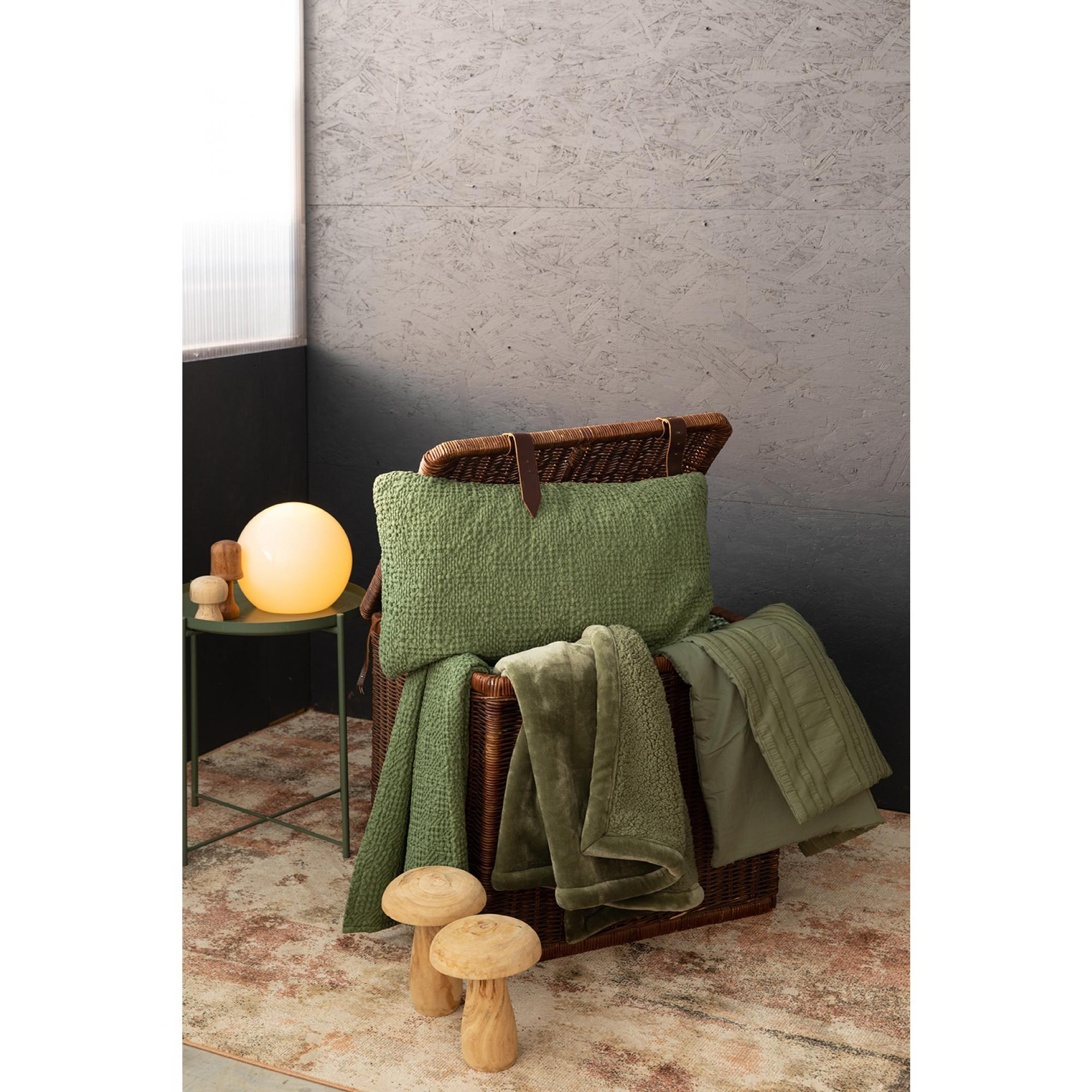 MAXI-DECKE Michka mandelgrün 180 x 220 cm - Salbeigrün, Textil (180/220cm) - Vivaraise