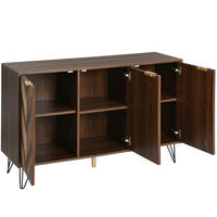 SIDEBOARD 120/38/76,5 cm mit 3 Türen in Naturfarbe und goldfarbenen Griffen - Naturfarben, Holzwerkstoff (120/76.5/38cm) - BEAOK