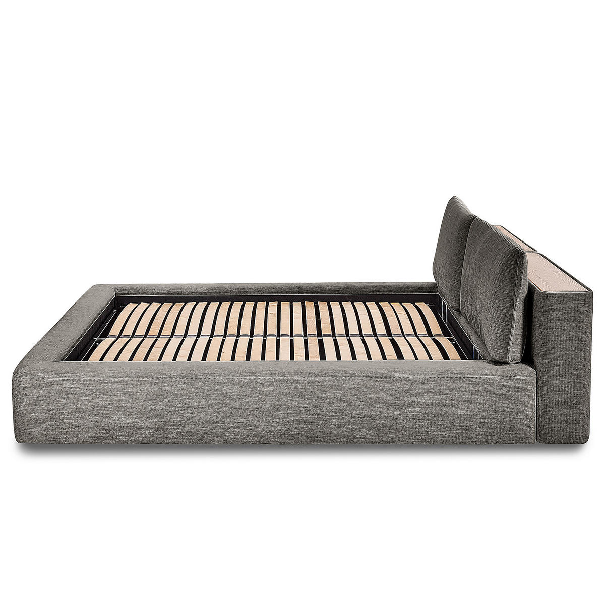 POLSTERBETT - Dunkelgrau, Textil (180/200cm) - home24